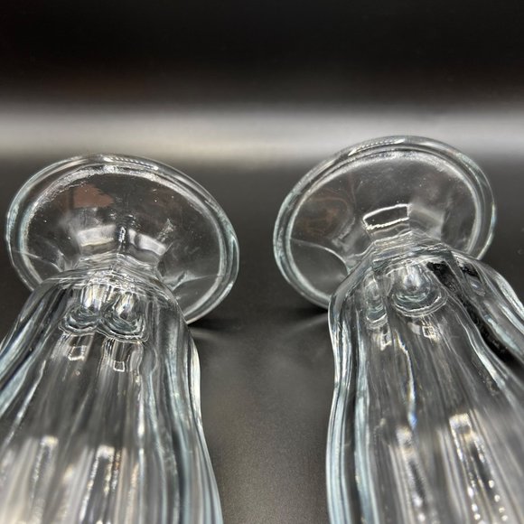 Set of 2 Heavy Glass Tulip Vintage Ice Cream Sundae Parfait Milkshake Glasses - Picture 4 of 8